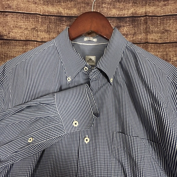Peter Millar Other - Peter Millar Seaside Finish Mens Navy Plaid Cotton Long‎ Sleeve Button Down XL